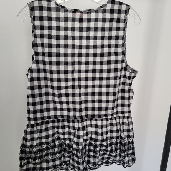 NWT Black & White Gingham sleeveless top, M - Picture 2 of 4